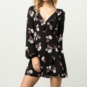 Socialite Ruffle Wrap Floral Mini Dress